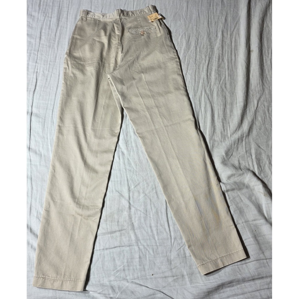 Eddie Bauer Khaki Pants Tall Women 27" Beige Straight Leg Twill 100% Cotton 10